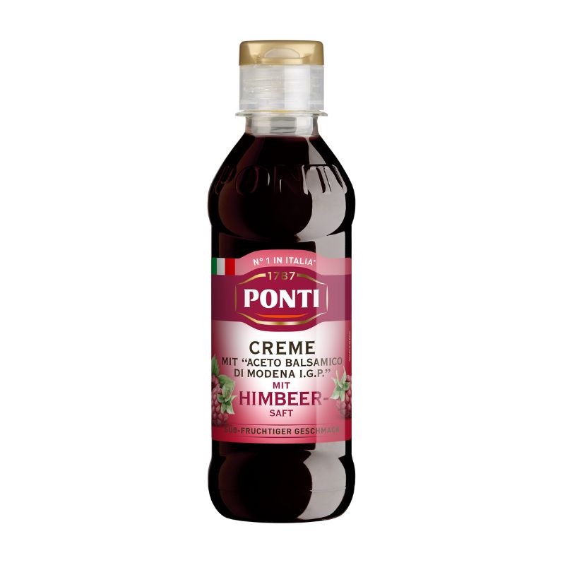 Ponti Creme Aceto Balsamico di Modena mit Himbeersaft - 250g - Feine Balsamico-Creme