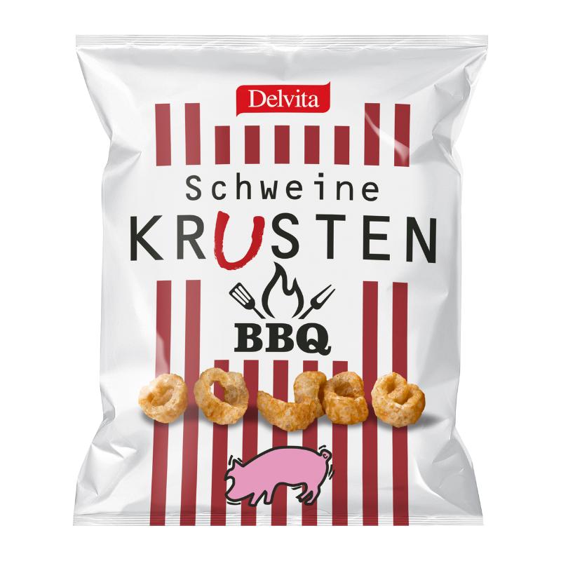 Delvita Schweinekrusten BBQ - Schweinekrusten Chips mit rauchig süßen Geschmack