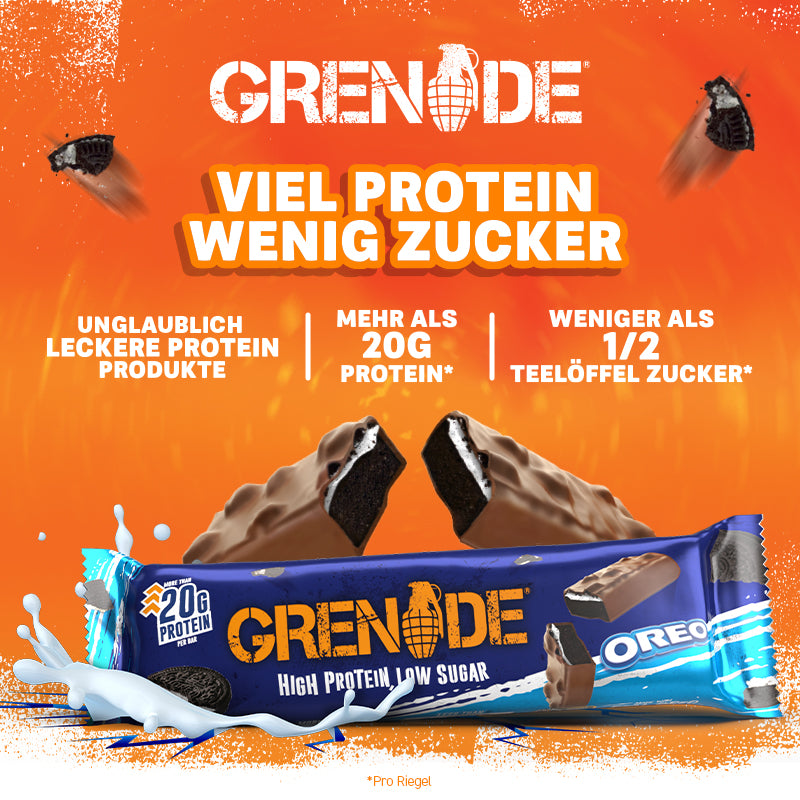 Grenade Riegel - Leckere Protein-Riegel mit mehr als 20g Protein pro Riegel und weniger als einen halben Teelöffel Zucker