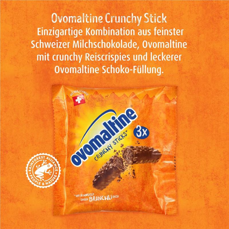 Ovomaltine Crunchy Sticks - feine Schokolade mit crunchy Reiscrispies