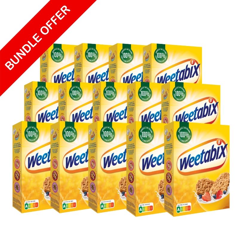 4er Pack Weetabix Original Cerealien Großpackung für ein gesundes Frühstück aus Vollkornweizen